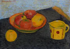 Stillleben mit gelbem Krug by Hanns Schmucker, 1927, Oil on canvas, sold Oct 2012