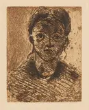Paul Cézanne, Tête de jeune fille, 1873, Etching
