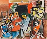Hans Stocker, Interieur, 1920, Pen and India ink drawing
