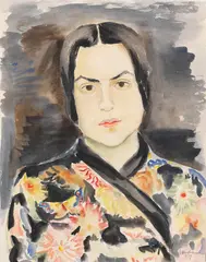 Arthur Kaufmann, Bildnis einer Dame im Kimono, 1929, Watercolor