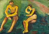Wilhelm Maly, Zwei Männer, 1920, Watercolor
