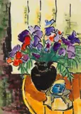 Wicken in schwarzer Vase by Karl Schmidt-Rottluff, 1962, Watercolor, sold Jun 2012