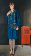 Kurt Weinhold, Meine Frau mit Grammophon, 1927, Oil on canvas
