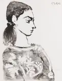 Femme au corsage à fleurs by Pablo Picasso, 1957, Lithograph, sold Jun 2012