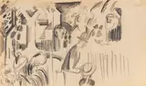 August Macke, Studie zum Zoologischen (Garten) I, 1912, Pencil drawing