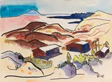 Segelflughafen Lontzke-Düne by Karl Schmidt-Rottluff, 1935, Watercolor, sold Jun 2012