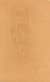 Gustav Klimt, Kauernder Halbakt von vorne
