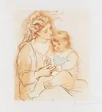 Pablo Picasso, Mère et Enfant, 1922, Etching in colors