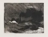 Emil Nolde, Dampfer, (Gross, Dunkel), 1910, Etching