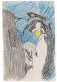 Lyonel Feininger, Mann im Profil, Heringsdorf, 1908, Colored pencil drawing