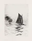 Emil Nolde, Segler und Rauch, 1910, Etching