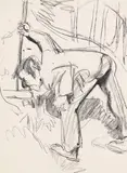 Am Brunnen trinkender Bauer by Ernst Ludwig Kirchner, 1937, India Ink, sold Jun 2012