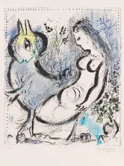 La nymphe bleue by Marc Chagall, 1962, Lithograph in colors, sold Jun 2012