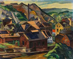 Sauerländische Kleinindustrie by Karl Bärenfänger, 1922, Oil on canvas, sold Jun 2012