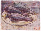 Auberginen by Christian Rohlfs, 1928, Water-tempera, sold Jun 2012