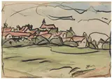 Dorf by Christian Rohlfs, 1916, Pen and India ink drawing, sold Jun 2012