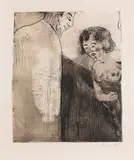 Emil Nolde, Christus und die Sünderin, 1911, Etching