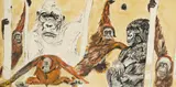 Luciano Castelli, Affen, 1998, Mixed media