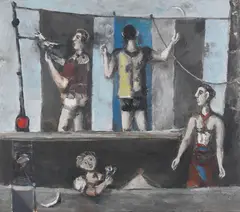 Herbert Kitzel, Ohne Titel (Artisten), 1954, Oil
