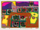 Kingdom of the Toro by Friedensreich Hundertwasser, 1968, Silkscreen in colors, sold Apr 2012
