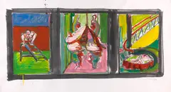 Norbert Tadeusz, Triptychon, 1986, Gouache