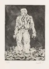Der Hirte by Georg Baselitz, 1965, Radierung, Kaltnadel und Aquatinta auf Velin, sold Apr 2012