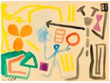 A. R. Penck, Komposition mit zwei Figuren, 1981, Gouache