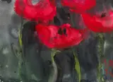 Klaus Fußmann, Roter Mohn, 1989, Watercolor