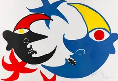 Two Moons by Alexander Calder, 1970, Lithograph in colors, sold Apr 2012