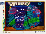 Flucht ins All by Friedensreich Hundertwasser, 1971, Silkscreen in colors, sold Apr 2012