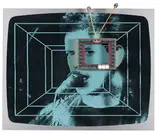 Nam June Paik, Video Sonata Op. 56, 1995, Farbserigraphie auf Aluminium mit Miniaturfernseherrahmen, mit Schmucksteinen besetzt