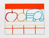 Tom Wesselmann, Still life with apple, orange and radio, 1991, Silkscreen in colors