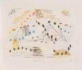 Zoran Mušič, Petit Paysage, 1957, Colored pencil drawing