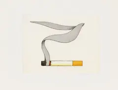 Smoking cigarette # 2 by Tom Wesselmann, 1991, Etching and aquatint, sold Apr 2012