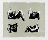 Henry Moore, Four Reclining Figures, 1974, Lithograph in colors