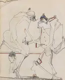 Streitende Generäle by Horst Janssen, 1977, Pencil drawing, sold Apr 2012