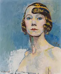 Cuno Amiet, Brustbild einer Dame (Irene), 1925, Oil on canvas