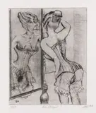 Otto Dix, Am Spiegel, 1922, Drypoint