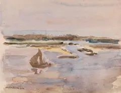 Seestück mit Segelboot by Max Liebermann, 1902, Watercolor, sold Apr 2012