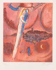 Das Lied der Lieder by Marc Chagall, 1975, Farblithografie auf Arches Velin (Wasserzeichen), sold Apr 2012