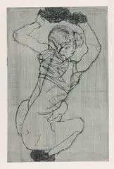 Kauernde by Egon Schiele, 1914, Drypoint, sold Apr 2012
