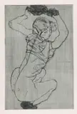 Egon Schiele, Kauernde, 1914, Drypoint