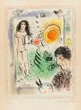 Marc Chagall, Le soleil de l'atelier, 1971, Lithograph in colors