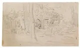 Max Liebermann, Biergarten in Laren, 1903, Pencil drawing