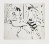 Ernst Ludwig Kirchner, Tänzerinnen im Atelier, 1911, Drypoint