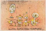 Die heitere Seite (Postkarte) by Paul Klee, 1923, Lithograph in colors, sold Apr 2012