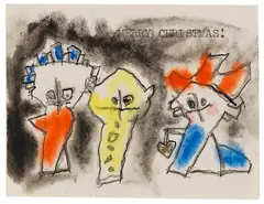 Merry Christmas Ghosties by Lyonel Feininger, 1950, Watercolor, sold Apr 2012