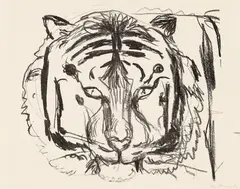 Tigerkopf II by Edvard Munch, 1908, Chalk lithograph, sold Apr 2012