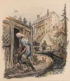 Bäuerin, Hahn schlachtend by Alfred Kubin, 1926, Pen and India ink drawing, sold Apr 2012
