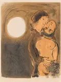 Marc Chagall, Pärchen in Ocker, 1952, Lithograph in colors